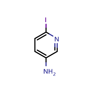 Chemical structure of 6-Iodopyridin-3-amine , CAS 29958-12-1, AChemBlock T98834