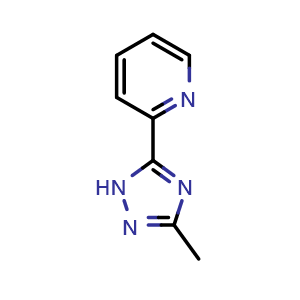 Chemical structure of 2-(3-Methyl-1H-1,2,4-triazol-5-yl)pyridine , CAS 25433-36-7, AChemBlock T98836
