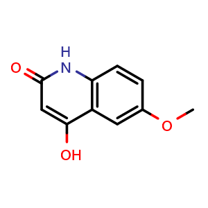Chemical structure of 4-Hydroxy-6-methoxyquinolin-2(1H)-one , CAS 14300-45-9, AChemBlock T98841