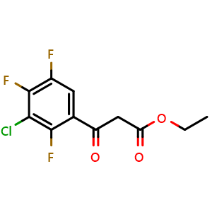 Chemical structure of Ethyl 3-(3-chloro-2,4,5-trifluorophenyl)-3-oxopropanoate , CAS 101987-86-4, AChemBlock T98850
