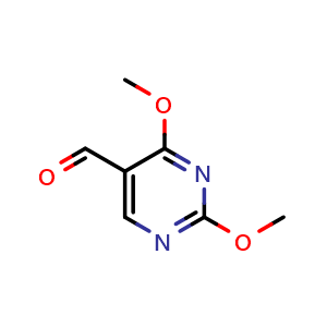 Chemical structure of 2,4-dimethoxypyrimidine-5-carbaldehyde , CAS 52606-02-7, AChemBlock T98856