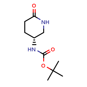 Chemical structure of (R)-tert-butyl 6-oxopiperidin-3-ylcarbamate , CAS 1228566-94-6, AChemBlock T98858