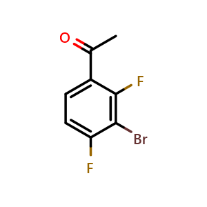 Chemical structure of 1-(3-Bromo-2,4-difluorophenyl)ethanone , CAS 1210824-63-7, AChemBlock T98896