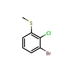 Chemical structure of 1-Bromo-2-chloro-3-(methylsulfanyl)benzene , CAS 871352-88-4, AChemBlock T98903