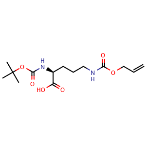Chemical structure of Boc-Orn(Aloc)-OH , CAS 171820-74-9, AChemBlock T98906