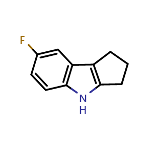 Chemical structure of 7-fluoro-1,2,3,4-tetrahydrocyclopenta[b]indole , CAS 327021-84-1, AChemBlock T98924