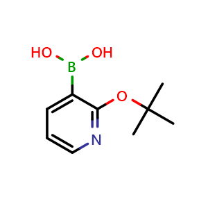 Chemical structure of (2-tert-Butoxypyridin-3-yl)boronic acid , CAS 1245898-82-1, AChemBlock T98930