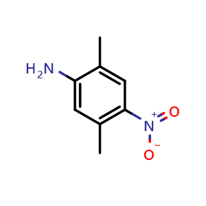 Chemical structure of 2,5-dimethyl-4-nitrobenzenamine , CAS 3460-29-5, AChemBlock T98956