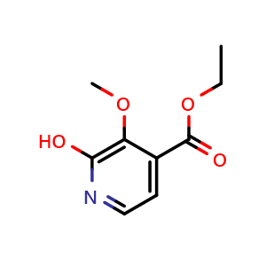 Chemical structure of ethyl 2-hydroxy-3-methoxyisonicotinate , CAS 1429217-39-9, AChemBlock T98968