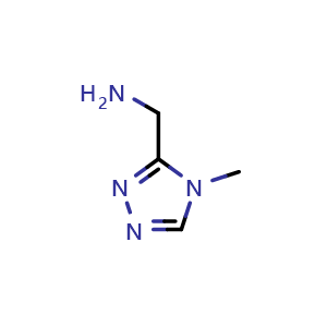 Chemical structure of (4-Methyl-4H-1,2,4-triazol-3-yl)methanamine , CAS 145942-99-0, AChemBlock T98992