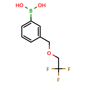 Chemical structure of 3-[(2,2,2-trifluoroethoxy)methyl]phenylboronic acid , CAS 1334218-47-1, AChemBlock T99007