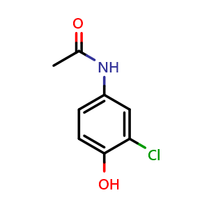 Chemical structure of N-(3-Chloro-4-hydroxyphenyl)acetamide , CAS 3964-54-3, AChemBlock T99016