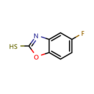 Chemical structure of 5-Fluorobenzo[d]oxazole-2-thiol , CAS 13451-78-0, AChemBlock T99025