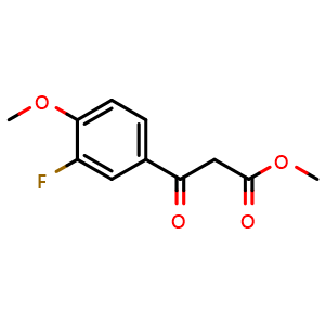 Chemical structure of Methyl 3-(3-fluoro-4-methoxyphenyl)-3-oxopropanoate , CAS 185211-24-9, AChemBlock T99035