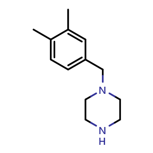 Chemical structure of 1-(3,4-dimethylbenzyl)piperazine , CAS 212393-09-4, AChemBlock T99045