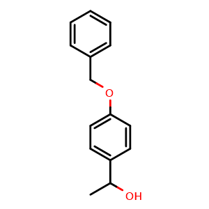 Chemical structure of 1-[4-(Benzyloxy)phenyl]ethanol , CAS 36438-63-8, AChemBlock T99079