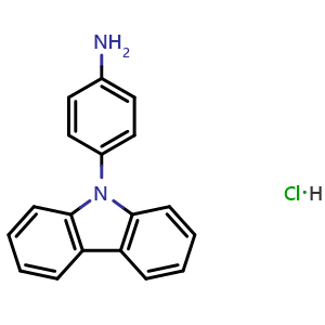 Chemical structure of 4-(9H-carbazol-9-yl)aniline hydrochloride , CAS 312700-07-5, AChemBlock T99083
