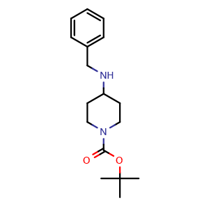 Chemical structure of 1-Boc-4-(Benzylamino)piperidine , CAS 206273-87-2, AChemBlock T99089