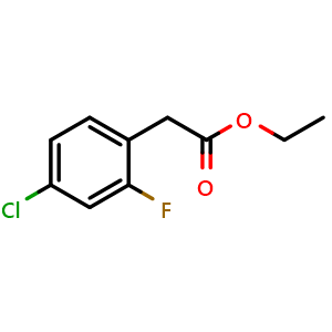 Chemical structure of ethyl 2-(4-chloro-2-fluoro-phenyl)acetate , CAS 188424-98-8, AChemBlock T99096