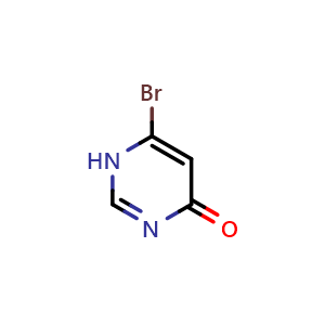 Chemical structure of 6-Bromo-4(1H)-pyrimidinone , CAS 1086382-38-8, AChemBlock T99116