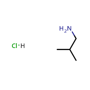Chemical structure of 2-Methylpropan-1-amine hydrochloride , CAS 5041-09-8, AChemBlock T99120