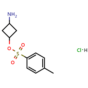 Chemical structure of (3-aminocyclobutyl) 4-methylbenzenesulfonate hydrochloride , CAS 2411640-40-7, AChemBlock T99121
