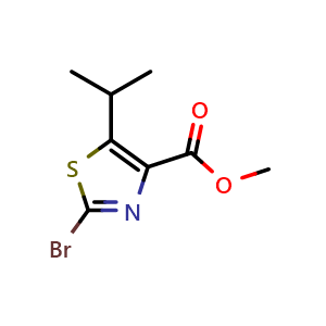 Chemical structure of Methyl 2-bromo-5-isopropylthiazole-4-carboxylate , CAS 81569-28-0, AChemBlock T99123