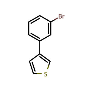 Chemical structure of 3-(3-Bromophenyl)thiophene , CAS 20608-84-8, AChemBlock T99130