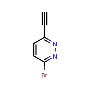 Chemical structure of 3-bromo-6-ethynylpyridazine , CAS 1797130-79-0, AChemBlock T99145