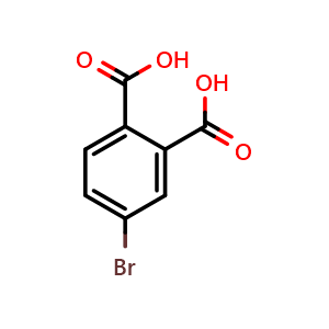 Chemical structure of 4-Bromophthalic acid , CAS 6968-28-1, AChemBlock T99151