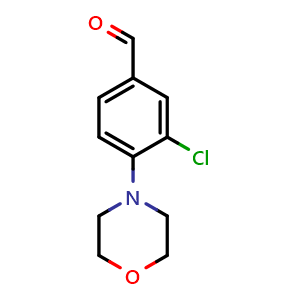 Chemical structure of 3-Chloro-4-morpholinobenzaldehyde , CAS 886500-23-8, AChemBlock T99174