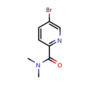 Chemical structure of 5-bromo-N,N-dimethylpicolinamide , CAS 845305-86-4, AChemBlock T99179