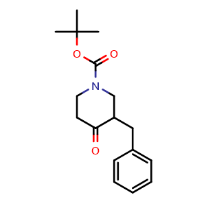 Chemical structure of tert-butyl3-benzyl-4-oxopiperidine-1-carboxylate , CAS 193274-82-7, AChemBlock T99207
