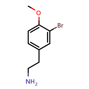 Chemical structure of 2-(3-bromo-4-methoxyphenyl)ethanamine , CAS 159465-27-7, AChemBlock T99212