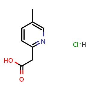 Chemical structure of 2-(5-Methylpyridin-2-yl)acetic acid hydrochloride , CAS 1201194-56-0, AChemBlock T99223