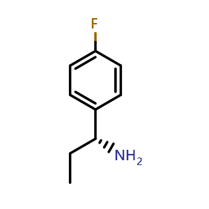 Chemical structure of (1R)-1-(4-fluorophenyl)propan-1-amine , CAS 239105-45-4, AChemBlock T99251