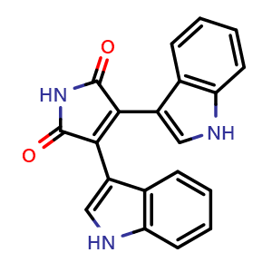 Chemical structure of Bisindolylmaleimide IV , CAS 119139-23-0, AChemBlock T99268