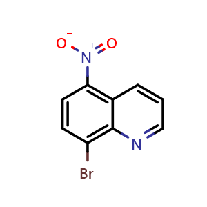 Chemical structure of 8-Bromo-5-nitroquinoline , CAS 139366-35-1, AChemBlock T99283