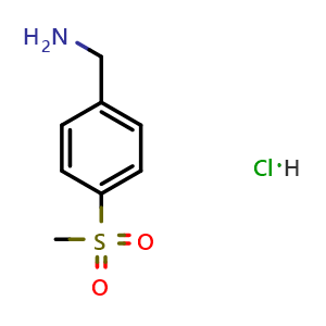 Chemical structure of 4-Methylsulfonylbenzylamine hydrochloride , CAS 98593-51-2, AChemBlock T99288