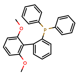Chemical structure of (2',6'-Dimethoxy[1,1'-biphenyl]-2-yl)diphenylphosphine , CAS 819867-24-8, AChemBlock T99290