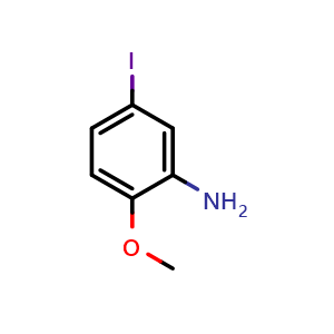 Chemical structure of 2-Amino-4-iodoanisole , CAS 77770-09-3, AChemBlock T99291