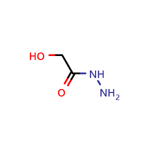 Chemical structure of 2-Hydroxyacetohydrazide , CAS 3530-14-1, AChemBlock T99295