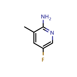 Chemical structure of 5-Fluoro-3-methylpyridin-2-ylamine , CAS 886365-56-6, AChemBlock T99324