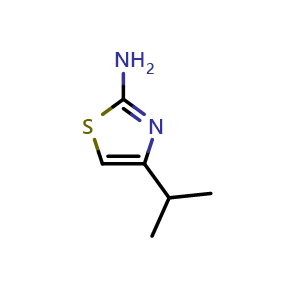 Chemical structure of 4-isopropyl-1,3-thiazol-2-amine , CAS 79932-20-0, AChemBlock T99328