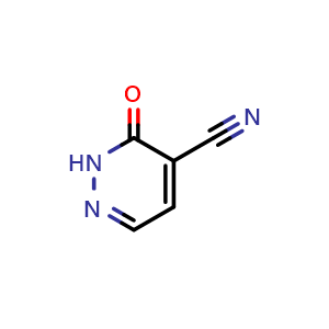 Chemical structure of 3-Oxo-2,3-dihydropyridazine-4-carbonitrile , CAS 64882-65-1, AChemBlock T99329