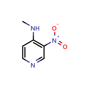 Chemical structure of N-Methyl-3-nitropyridin-4-amine , CAS 1633-41-6, AChemBlock T99346