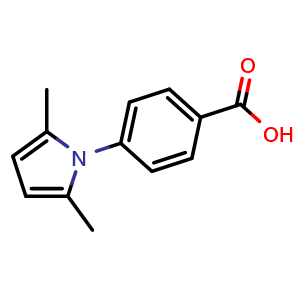 Chemical structure of 4-(2,5-Dimethyl-1H-pyrrol-1-yl)benzoic acid , CAS 15898-26-7, AChemBlock T99347