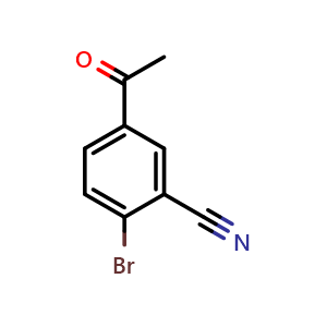 Chemical structure of 5-Acetyl-2-bromobenzonitrile , CAS 1263285-73-9, AChemBlock T99351