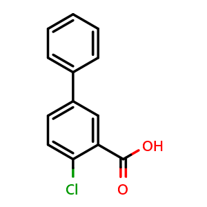 Chemical structure of 4-chloro-[1,1'-biphenyl]-3-carboxylic acid , CAS 855207-59-9, AChemBlock T99359