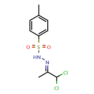 Chemical structure of (E)-N'-(1,1-dichloropropan-2-ylidene)-4-methylbenzenesulfonohydrazide , CAS 91257-99-7, AChemBlock T99367